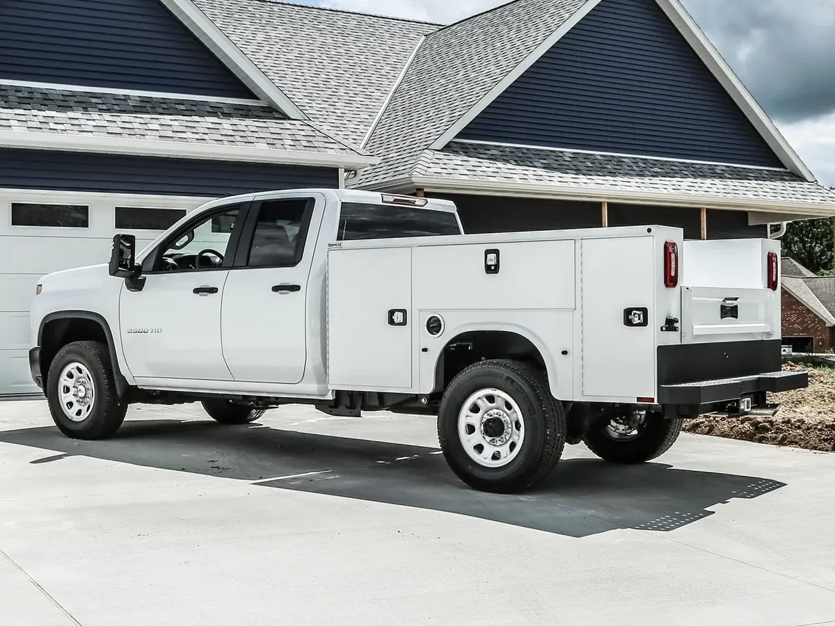 Knapheide steel service body upfit on a Ram chassis cab truck
