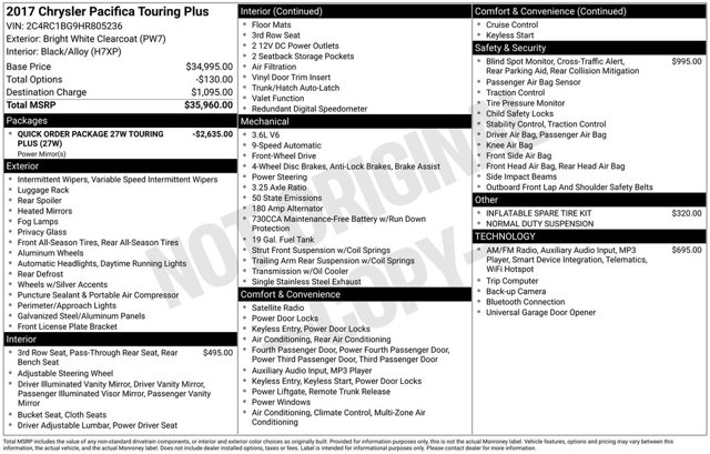 2017 Chrysler Pacifica Touring Plus