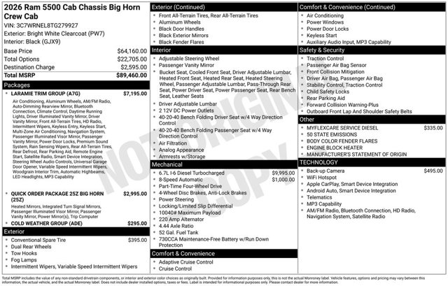 2026 Ram 5500 Chassis Cab Big Horn