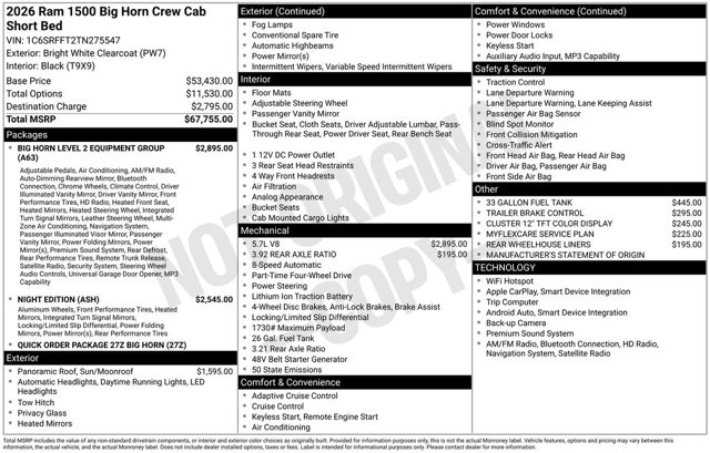 2026 Ram 1500 Big Horn